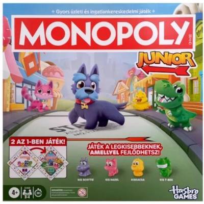 Hasbro Монополи Джуниър: 2 в 1 настолна игра - на унгарски език (g1856)