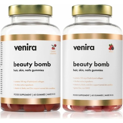 Venira Beauty Bomb gumoví medvídci pro krásné vlasy, pleť a nehty 60 ks + Venira Beauty Bomb gumoví medvídci pro krásné vlasy, pleť a nehty 60 ks