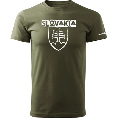 Dragowa krátke tričko slovenský znak s nápisom olivová