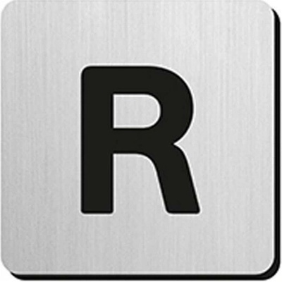 JNF - Piktogram písmeno "R" IN.34.300 - 75 mm - nalepovací | Dveře a dveřní příslušenství Dveřní kování, dveřní příslušenství MP kování Číslice a piktogramy Piktogramy