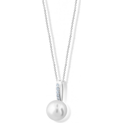 Cutie Jewellery Exkluzívne prívesok z bieleho zlata s pravou perlou a zirkónmi Z6309 3166 40 10 X 2
