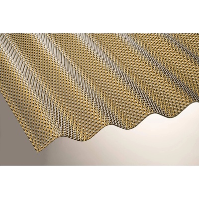 Lanit Plast Polykarbonátová vlnitá deska Marlon CSE Diamond 76/18 s šestihrannou strukturou 1,045 x 5 m bronz 1 ks