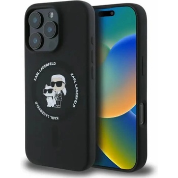 KARL LAGERFELD Силиконов Karl&Choupette Heads Ring MagSafe Case за iPhone 16 Pro Max - черен (3666339318673)