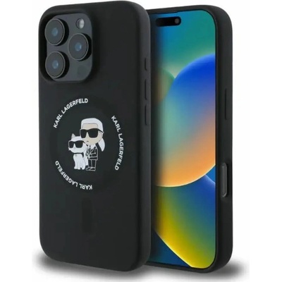 KARL LAGERFELD Силиконов Karl&Choupette Heads Ring MagSafe Case за iPhone 16 Pro Max - черен (3666339318673)
