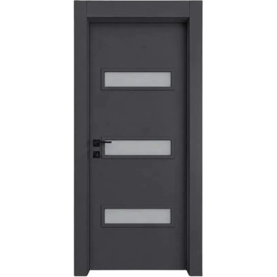 EUROSTILL Интериорна врата с каса EUROSTILL MILANO с остъкление TW 88x205 cm Антрацит (DMTW20588UG150/S)