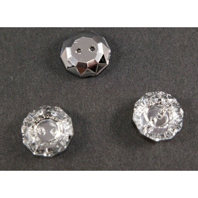 Luxusný kryštálový gombík - kvetinka veľká - svetlý kryštál - priemer 1,4 cm