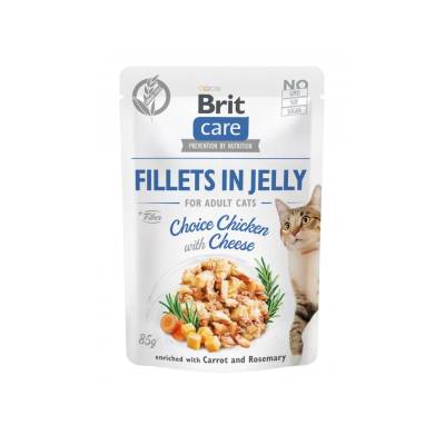 Brit Care Cat Fillets in Jelly Choice Chicken with Cheese 85g