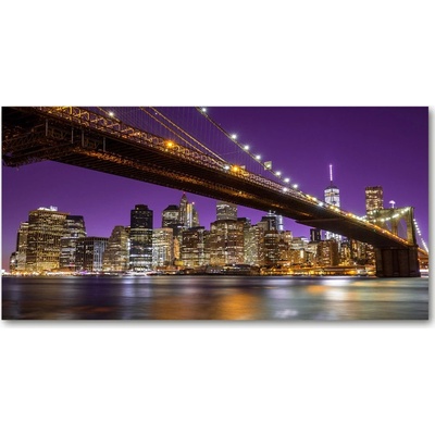Foto obraz sklenený horizontálny Manhattan noc 100x50 cm