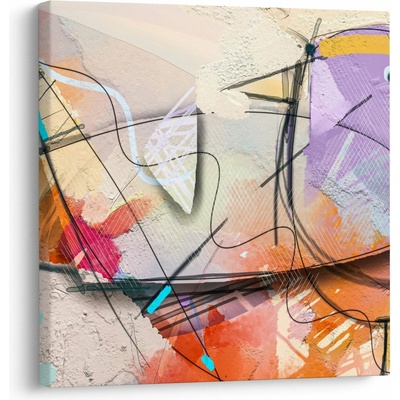Obraz - Abstrakcia, vtáčik, jednodielne 40x40 cm