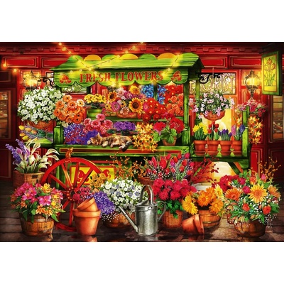 Bluebird Puzzle - Puzzle Marchetti: Flower Market Stall - 1 000 piese