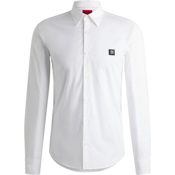 Image 1 of HUGO BOSS Slim-Fit Logo Shirt - White 199