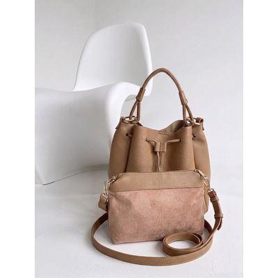 Dámsky vačok s crossbody kabelkou elegantná 2v1 kabelka na každý deň hnedá