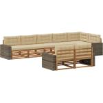 vidaXL Комплект дивани за открито 8 бр. Натурален и Бежов (3383521)
