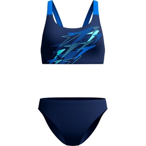 Speedo Дамски комплект бикини Speedo Women's Medley Logo Leaderback Bikini Set Bikini - Peacoat / Deep Sapphire - размер 44 (EU) (150-6748-0117)