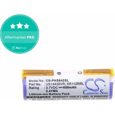 Baterie pro Philips HS8420, 650mAh, Li-Ion, 3.7V, US14430VR, KR112RRL, HQ