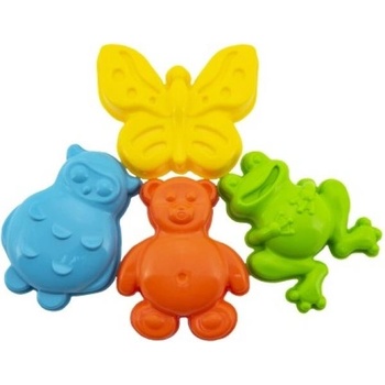 Teddies Формички за пясък пластмасови животни 4 бр