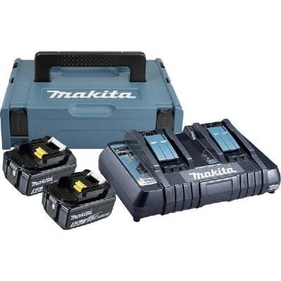 Комплект Makita - две батерии 18V, 5Ah BL1850B и двойно зарядно DC18RD (BL1850 & DC18RD)