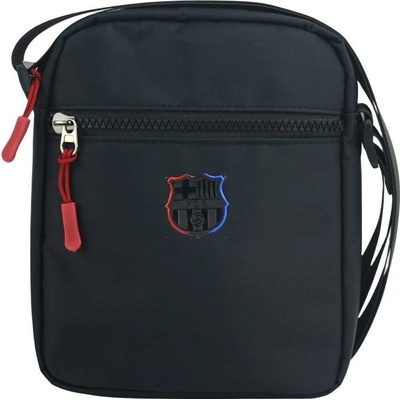 Taška přes rameno FC Barcelona 3 kapsy na zip černá 17×21 cm