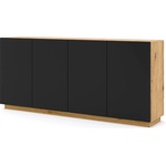 BIM Furniture Комод aura 4d 198 см, дъб артисан/черен мат (aurakom4ddaset)