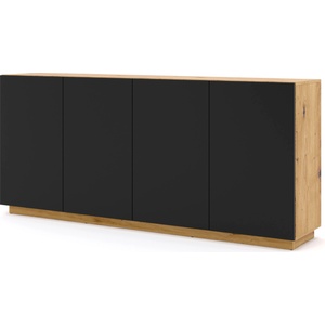 BIM Furniture Комод aura 4d 198 см, дъб артисан/черен мат (aurakom4ddaset)