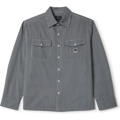 Brixton Мъжка риза с копчета Brixton Journey Lightweight L/S Woven Shirt - Navy / White Stripe - размер M (033-3013-0212)