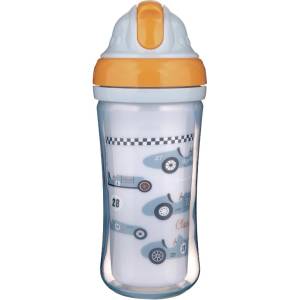 Canpol babies Чаша с двойни страни и силиконова сламка Canpol - Cars, 260 ml (74/053c)