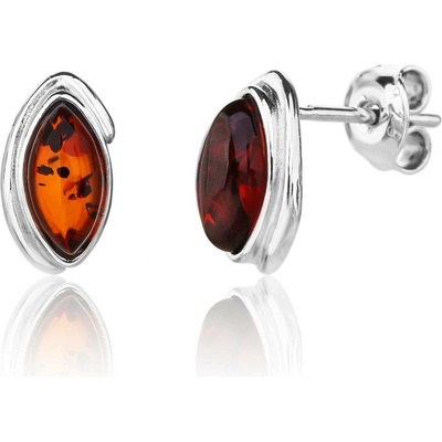 Jan Kos jewellery Stříbrné náušnice s jantarem MHT-5798/SA00