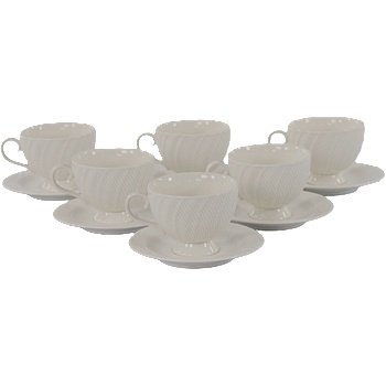 Сервиз за капучино 12 части Нежен релеф0.220 литра рози (2-23517)