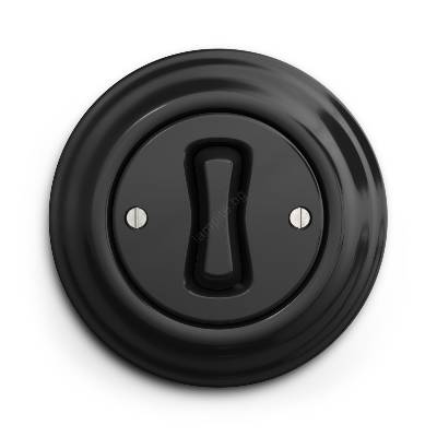 - Ретро еднополюсен превключвател с рамка № 1, черен (KA0016A)