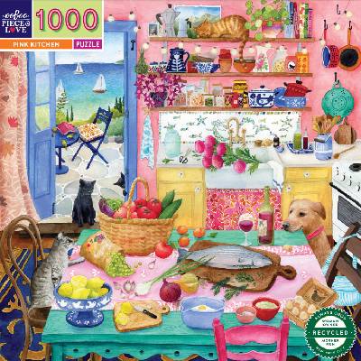 eeBoo - Puzzle Pink Kitchen - 1 000 piese