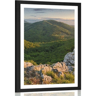 Plakát s paspartou příroda zalitá sluncem - 30x45 black