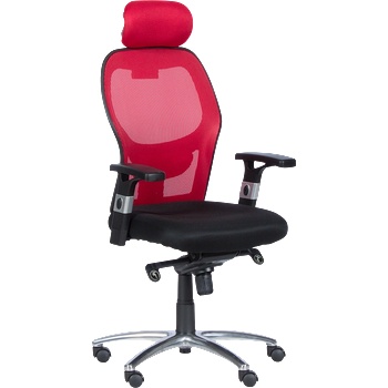 Ергономичен стол Carmen 7520 - черен - червен (3520244_2)