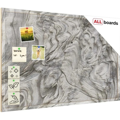 Allboards TK96D_00111 Korková tabule s potiskem ZKAMEŇELÉ DŘEVO 90 x 60 cm