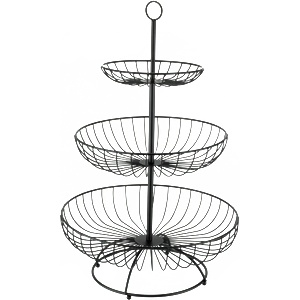 Horecano HORECANO-CHARM-Фруктиера кръгла три нива Ø30/25/16.5xh48cm ЧЕРНА (HC-981669) (232024) (01981669)
