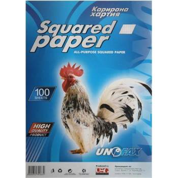 Image 1 of Unofax Карирана хартия, A4, вестникарска, 100 листа