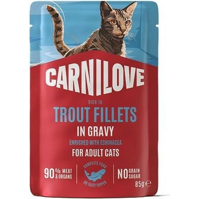 CARNILOVE Cat POUCH GRAVY rich in Trout enriched with Echinacea 85 g