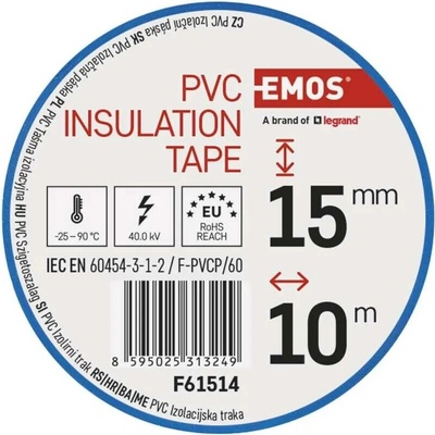 Emos F61514 izolačná páska PVC 15 mm x 10 m modrá