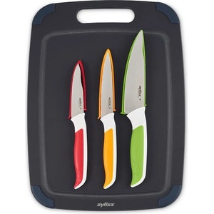 Zyliss (Швейцария) Комплект от 3 броя ножове zyliss с дъска за рязане (zyliss 910068)