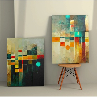 ASIR Set obrazů na plátně 2 ks ( 50 x 70 cm) Abstraktní malba