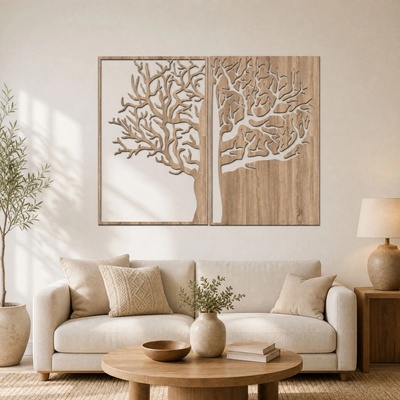 dřevo života Dřevěný strom DUALITY - IHNED K ODESLÁNÍ Zvolte barvu dekoru: Dub Sonoma, Rozměry šxv (cm): 80x60