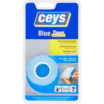Ceys Blue tape obojstranná lepiaca páska 1,5 m x 19 mm