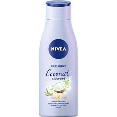 Nivea Coconut telové mlieko s olejom pre normálnu až suchú pokožku 200 ml