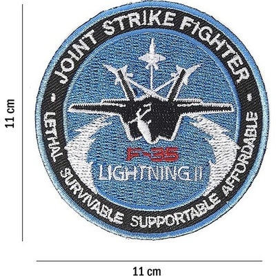 FOSTEX nášivka Joint Strike Fighter F-35 světle modrá