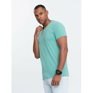 Ombre Clothing Тюркоазена мъжка памучна тениска с основно деколте Ombre Clothing Ombre Clothing | Sin | МЪЖЕ | S