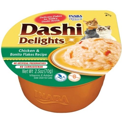 Inaba Foods Dashi Delights котешка Кура с флейки от bonito 70 г купа