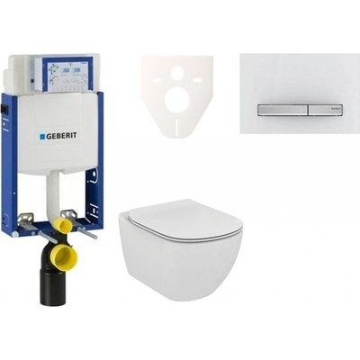 Geberit Kombifix WC Ideal Standard Tesi + Tlačítko Sigma50 výplň bílá + Sedátko 110.302.00.5 NF8