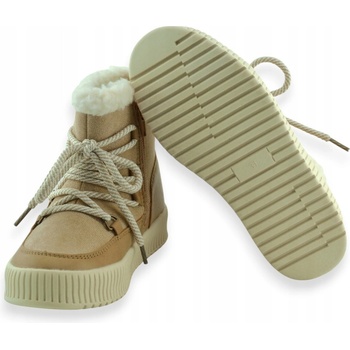 Wojtyłko dívčí zateplené zimní boty kozačky 4Z26102 béžové