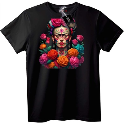 NOONEBRAND Тениска Флорален Ден на мъртвите - 2XL, Black