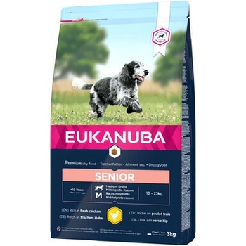 Eukanuba Caring Senior Medium Breed s kuracím mäsom 3 kg