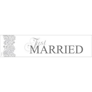 PartyDeco Сватбена регистрационна табела - Just Married